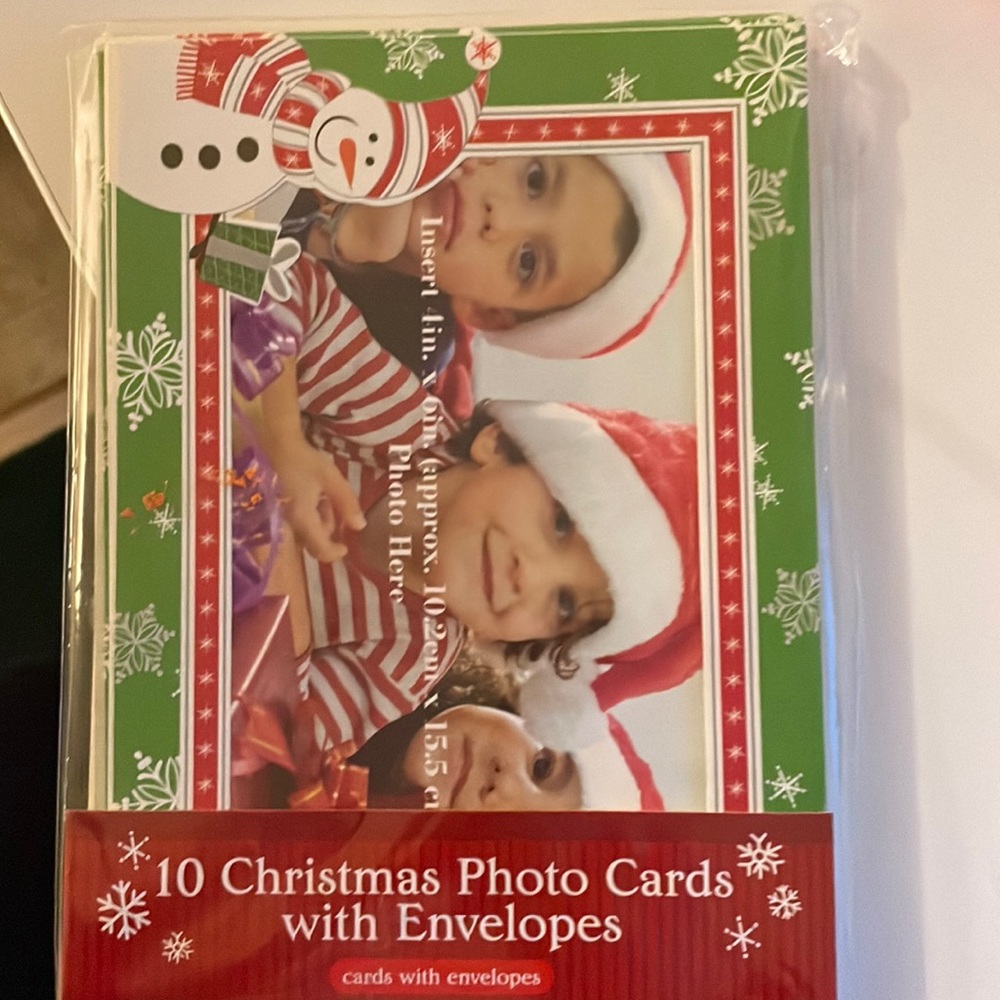 10 Christmas Photo Cards with Envelopes